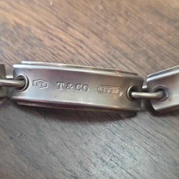 Men’s Tiffany & Co. NY 1837 Silver 925 & Titanium Midnight Link ID Bracelet 8.5” - Picture 3 of 16